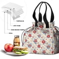 thumbnail image 4 of Pioneer Flower Floral Print Pattern Drawstring Lunch Bag Women - Drawstring Lunch Bag Insulated for Work Office - Stain-Resistant Large Lunchbags for Women with Multi-Pockets, 4 of 6