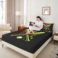 thumbnail image 3 of Erosebridal Orange Dripping Black Background Crossed Baseball Bats & Helmet Graphic Bed Sheets 4pcs, Bold Graphic King Sheets for Boys And Girls Kids,Microfiber Bedroom Decor, 3 of 5