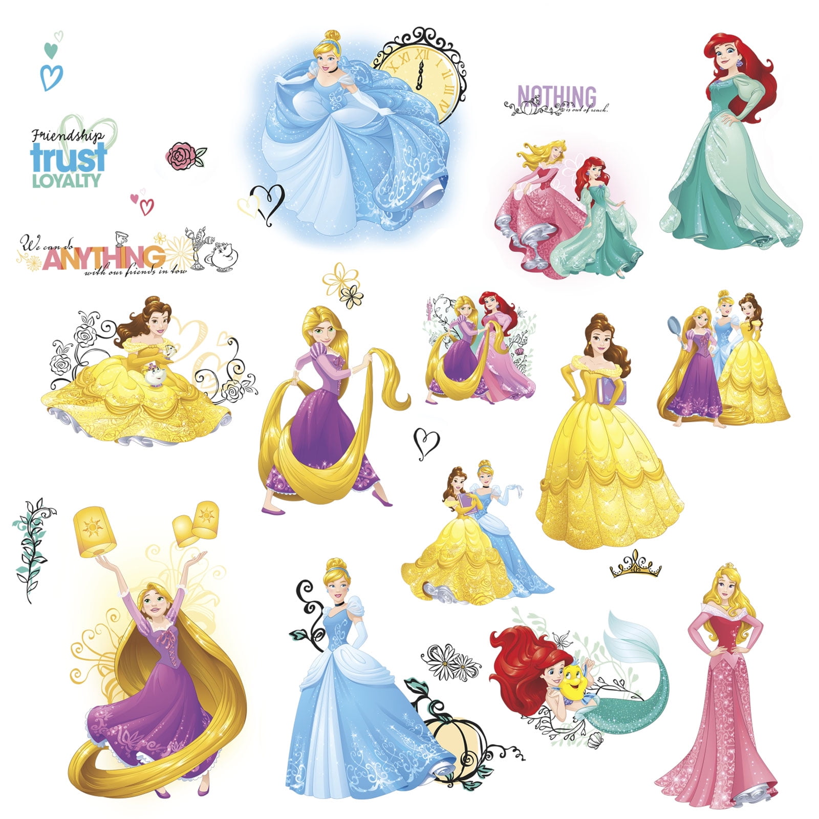 NEW Disney Princess Sheer Drapery Panel Cinderella Belle Rapunzel 42x63 FREESHIP 
