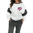 thumbnail image 3 of Sweatsuits for Women 2 Piece Heart Print Color Block Sweatshirt Fashion Casual Crewneck Lounge Sets Gray XXL, 3 of 10