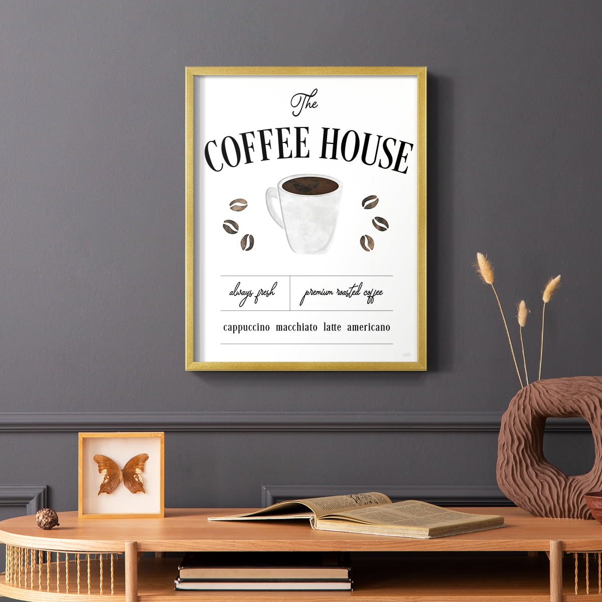 Always Fresh Coffee House in Paper Solid Wood 16 x 20 Framed Print