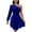 Blue, variant on Elainilye Fashion Womens Dresses Solid Casual Comfy Long Sleeve One Shoulder Fold Tunic Slim Mini Dress Banquet Evening Dress,Blue