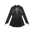 thumbnail image 4 of iEFiEL Girls Ice Skating Dress Shiny Rhinestone Ballet Dance Leotard Costume Black 6, 4 of 5