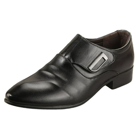 

LBECLEY Summer Men s White Pointed Casual Leather Shoes Youth Hooded Fashion Breathable Single Shoes for Men Black Size 39