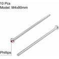 thumbnail image 2 of M4x80mm Metal Screw Cylindrical Cross Head Cross Screw Fastening Bolt 10Pcs, 2 of 2