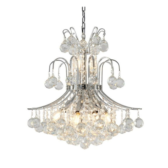 Bethel International Chandelier Chrome Metal & Crystal