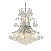 Bethel International Chandelier Chrome Metal & Crystal