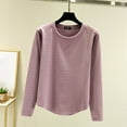 thumbnail image 2 of Thermal Tops for Women Long Sleeve Crew Neck Tops Undershirt Fitted Tops Womens Fall Clothes Women Clothing, 2 of 7