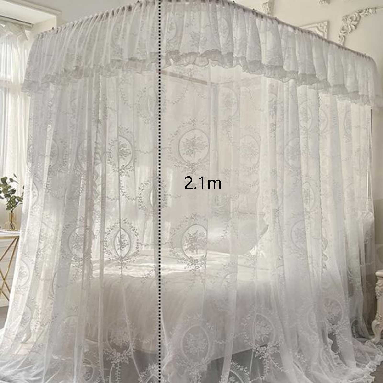 Bed Curtain Canopy Bed Canopy Bed with Frame Double Layer Curtains Canopy Double Layer Canopy for Girls and Adults Bedroom