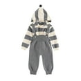 thumbnail image 1 of Infant Boy's Spring And Autumn Baby Clothes With Adjustable Waistband Pants Set Knitted Wool Sweater With Color Striped Pattern Baby Coat Suitable For 0 18 Months Old. Boy Set Clothes Gray 0-3 Months, 1 of 7