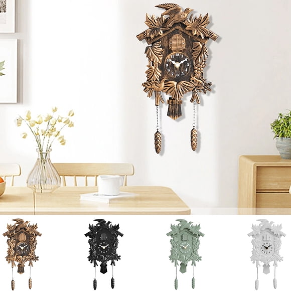 TTJ Wall Clocks Large Wall Clocks Wall Clock Distressed Decorative Timepiece Vintage Style Plastic Hourly Clock Rustic Home Accent Display Piece for Living Room Shelf Mantel Decor