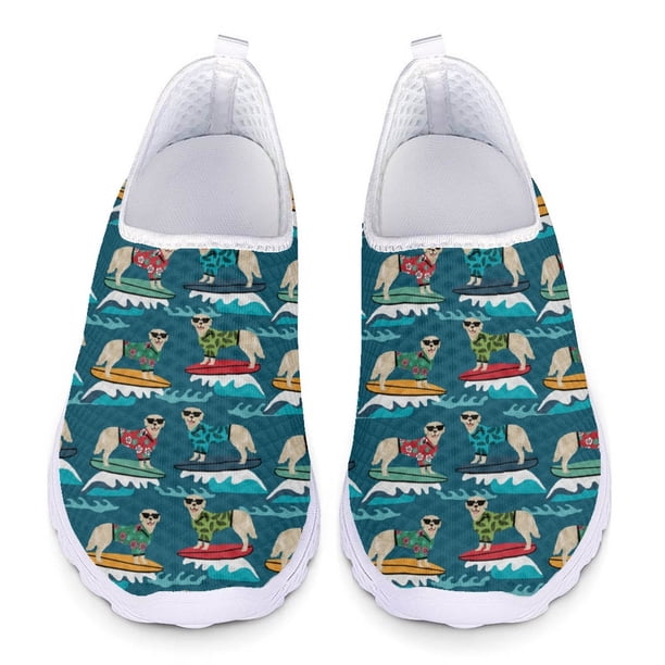 Zapatillas de deporte ligeras y antideslizantes de malla de alta calidad con estampado de perro y monopatín de dibujos animados, calzado informal para caminar al aire libre