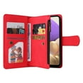 thumbnail image 4 of Allytech Wallet Case for Samsung Galaxy A32 5G 6.5-inch Phone (Not fit A32 4G) - Folio Flip Cover Kickstand Multiple Cards Holders Cash Pocket Zipper Wallet Case with Hand Wrist Shoulder Strap - Red, 4 of 6