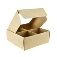 thumbnail image 2 of GRETEL BAKING Gretel 6X6 Cajas De Panader&iacute;a Marr&oacute;n Con Ventana Y Divisores | Caja De Brownie De Cuatro Compartimentos Para Galletas Peque&ntilde;as, Embutidos, Productos Horn, 2 of 7