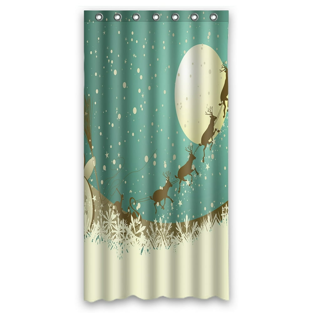 PHFZK Christmas Theme Shower Curtain, Winter Holiday Merry Christmas