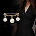 thumbnail image 3 of 2 Pack Stylish Pearl Strap Charm Safety Pin Sweater Gold, 3 of 4