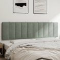 thumbnail image 1 of vidaXL Coussin de Tête de Lit Gris Clair 183 cm Velours, 1 of 5