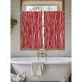 thumbnail image 4 of Red Striped Bathroom Window Curtain, Classic Minimalist Waves Lines Pattern Light Filtering Coffee Kitchen Curtains, Bedroom Living Room Curtains 2 Panel 84"x54", 4 of 6