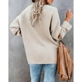 thumbnail image 3 of HSHDLDF Women's Oversized Sweaters Batwing Long Sleeve Loose V Neck Button Henley Tops Pullover Knit Jumper, 3 of 5