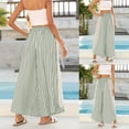 thumbnail image 7 of PUWEI Women's Casual Striped Wide Leg Pants Loose Fit Elastic Waist Lounge Pants Palazzo Trousers, 7 of 7