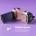 thumbnail image 3 of Vivitar PopCam Digital Camcorder, 48MP, Full HD 1080p Video Camera with 3" Flip Screen, 16x Digital Zoom, Built-in Microphone, Compact Vlogging Camera for Beginners, Travel, & Family Recording, 3 of 9