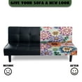 thumbnail image 3 of Xoenoiee Boho Mandala Flower Pattern Futon Slipcover Armless Sofa Cover Stretch Furniture Protector for Foldable Couch Bed With Elastic Bottom for Living Dining Room, 3 of 7