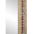 thumbnail image 5 of DecMode Brown Bohemian Wood Rectangular Wall Mirror, 28"W x 48"H with Carved Beads Detail, 5 of 14