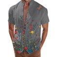 thumbnail image 1 of Camisas De Vestir Para Hombre Slim Fit Camisa de manga corta con solapa y hebilla de bolsillo con impresión digital 3D para hombre (Grey, XL), 1 of 4