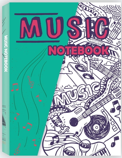 Music Notebook: Lined/Ruled Paper And Staff, Lyric Diary and Manuscript ...