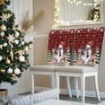 thumbnail image 3 of Christmas Snowman Chair Covers Set of 1 Squirrel Cat Winter Tree Snowflake Plaid Chair Back Covers Stretch Removable Washable Slipcovers Protector for Dining Room Kitchen Party Decor, 3 of 5