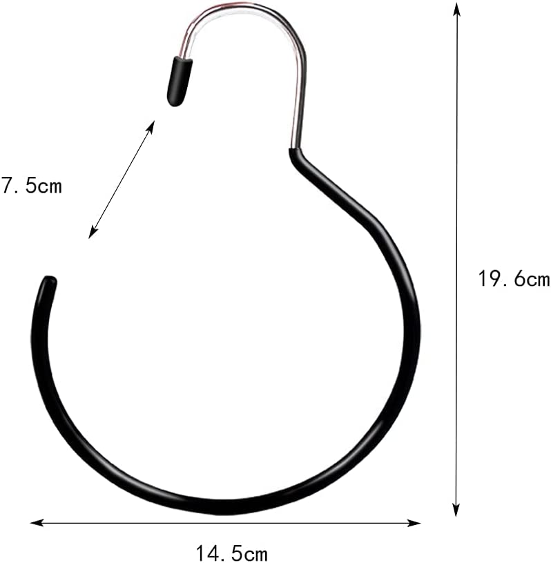 Lot De 5 Anneaux De Ceinture/porte-cravates - Acier Inoxydable + PVC, 19,6x14,5 Cm - Pour Rangement Armoire, Cravates, écharpes