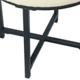 thumbnail image 2 of Round Upholstered top Ottoman on metal frame - Cream Faux Sheepskin, 2 of 5
