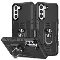 Allytech for Samsung Galaxy S23 Plus 5G Phone Case 6.6 inch, Ring Holder Kickstand Anti-Fingerprint Non-slip Anti-Drop Heavy Duty Corner Protection Defender Rugged Cover for Samsung S23 Phone, Black