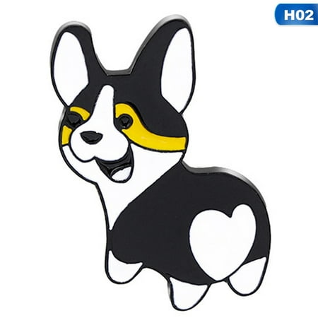 Welsh Corgi Jewelry Pin - SHOPFIVE Lovely Cartoon Pet Dog Kawaii Yellow Black Corgi Brooch Jewelry