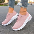 thumbnail image 3 of Tennis Shoes for Women 2026 Breathable Flat Air Cushion Orthopedic Lace up Sneakers Lightweight Walking Athletic Running Shoes Pink Size 6, 3 of 6