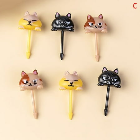 

Timstono Cartoon Fruit Fork Set Cake Stick Twisted Desserts Forks Food Stick Home Party