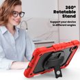 thumbnail image 4 of XYX For Lenovo Tab M8 4th Gen Case 8 inch 2024/2023, 360 Rotating Shockproof Cover with Stand, Screen Protector, Shoulder Strap, Red, 4 of 7