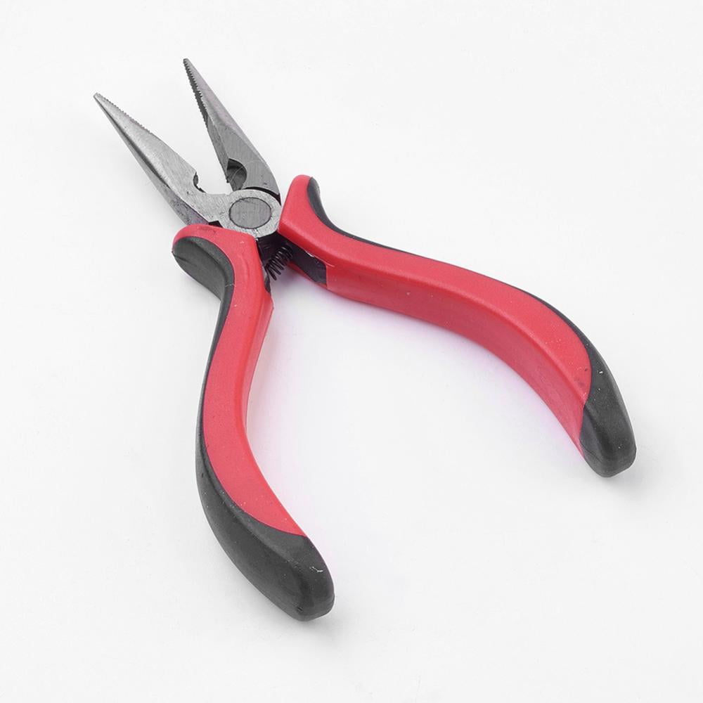 Iron Jewelry Tool Sets: Round Nose Pliers Wire Cutter Pliers and Side Cutting Pliers Red 110~127mm 3pcs/set