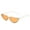 Transparent Frame/Orange Lens, variant on Dazzle Rhinestone Half Frame Cat Eye Sunglasses