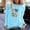 Blue, variant on AOOCHASLIY Christmas Tops Fashion Women's Round-Neck Long Sleeve Print Casual T-shirt Blouse