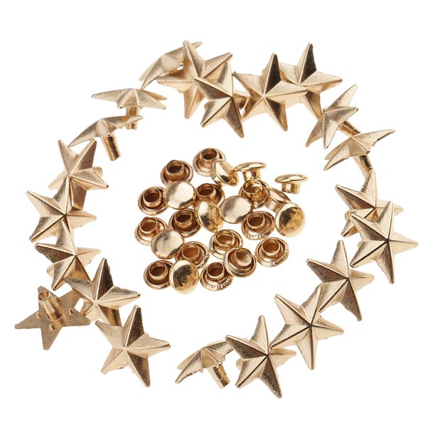 20 Piezas botones a presión remache Estrella aleación decorativos de bricolaje Sunnimix dorado 13mm Remaches