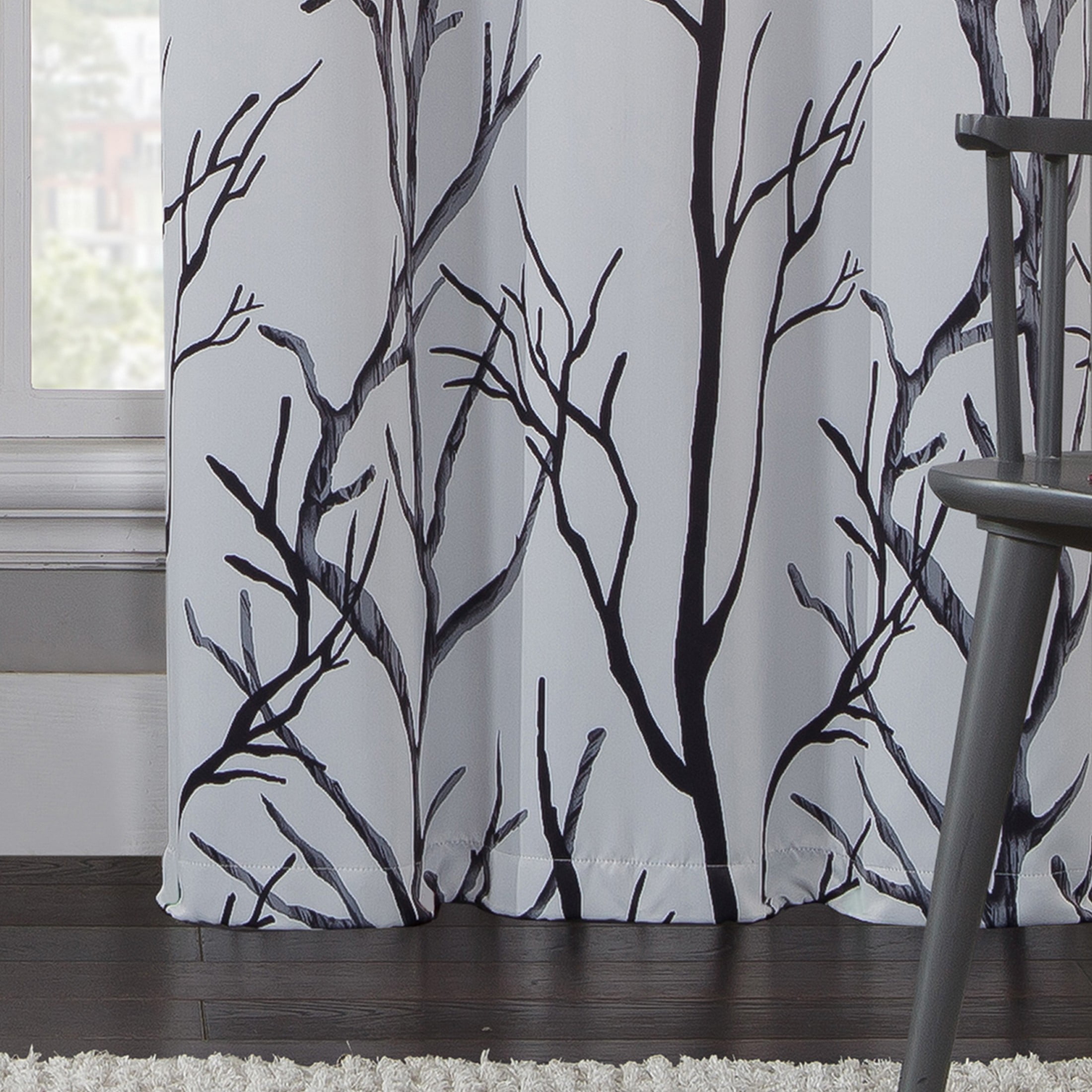 VCNY Home Kingdom Ivory Branch Grommet Blackout Curtain, 40" x 84"