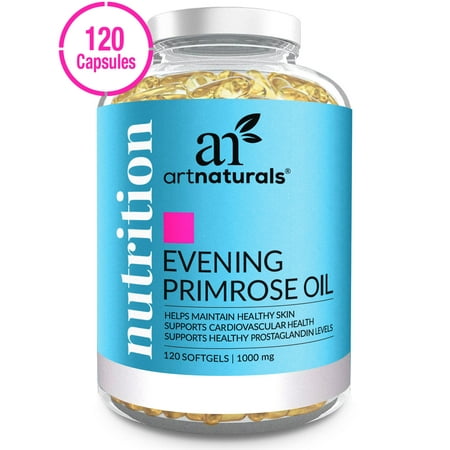 ArtNaturals Evening Primrose Oil Softgels (120 Capsules - 1,000mg) - Hormone Balance for Women - PMS, Menopause Relief and Hot Flash Supplements - Non-GMO and Gluten