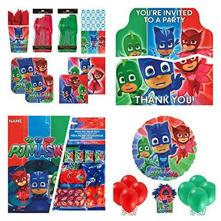 PJ Masks Birthday Party Supplies Bundle (Premium)