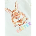 thumbnail image 6 of Toddler Baby Boy Easter Clothes Set 3 6 12 18 24 Months 2T 3T Bunny/Carrot Print Short Sleeve T-Shirt with Shorts 2Pcs Casual Outfit, 6 of 9