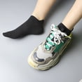 thumbnail image 6 of SERISIMPLE Women Thin Bamboo Ankle Sock Low Cut No Show Running Arch Support Socks 5 Pairs (Black, Medium), 6 of 6