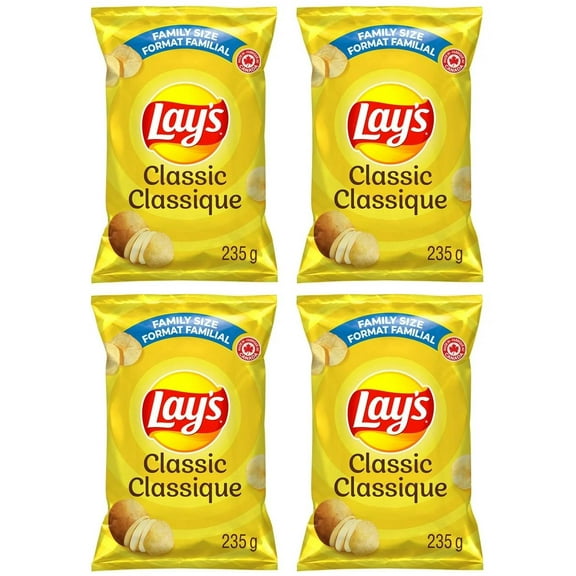 Lay's Classic Potato Chips, 235g (4 Pack)