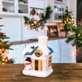 thumbnail image 2 of Maytalsory Resin Christmas Scene Snow House LED Decoration Desktop Village Set House Snowman 1Set, 2 of 6