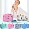 thumbnail image 1 of Bolsa de maquillaje portátil, almacenamiento de viaje exquisito, gran capacidad, neceser, estilo de alta gama, para viajeros, almacenamiento organizado, equipo de viaje premium Blahzhy, 1 of 9