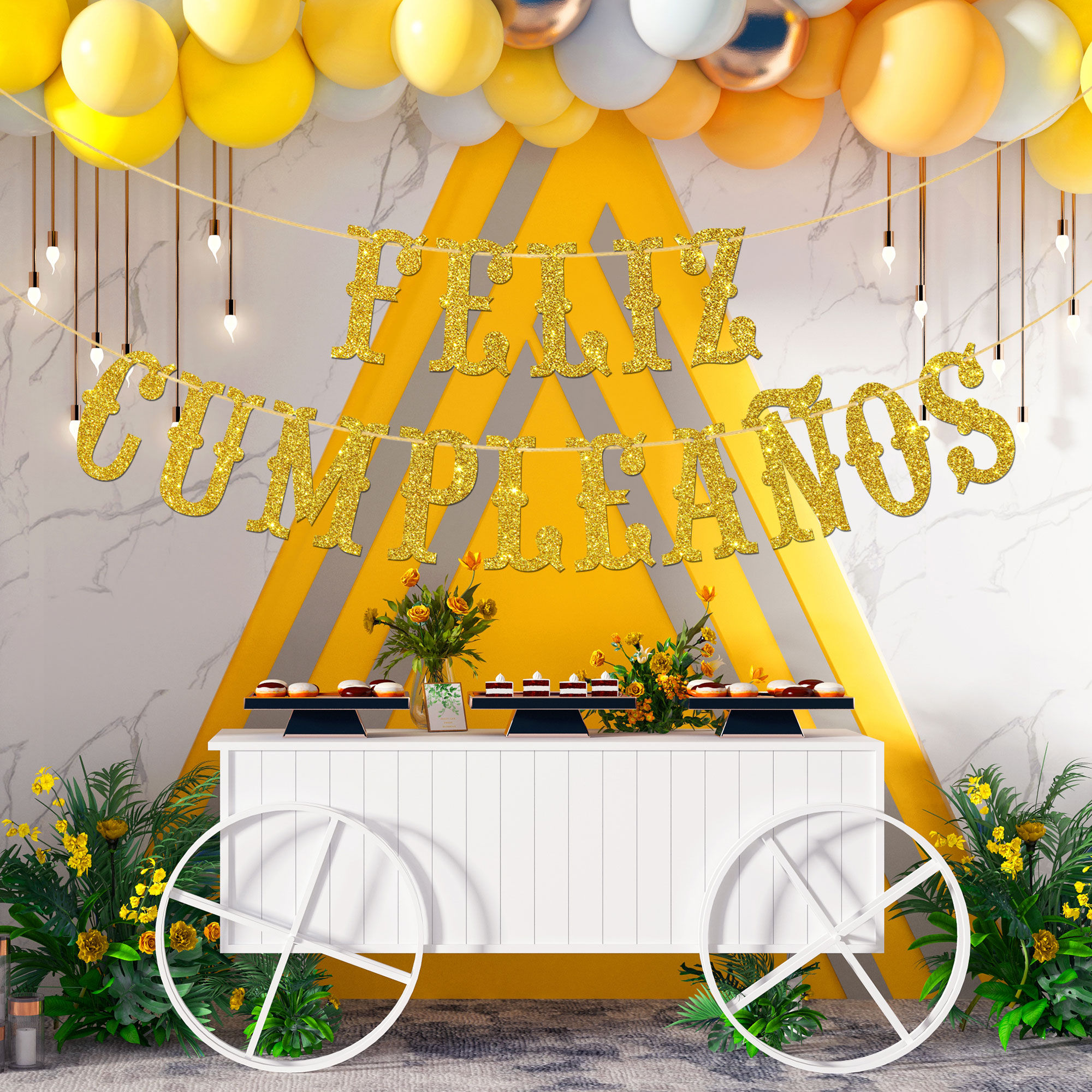 Halawawa Feliz Cumpleaños Banner – Glitzerndes Geburtstagsbanner Auf Spanisch, Mexikanische Fiesta-Deko, Für Partys & Feiern